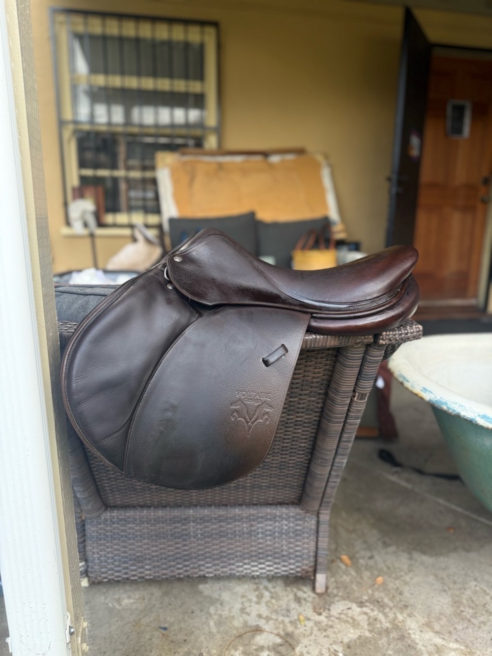 Voltaire Palm Beach Dark Brown Leather English Saddle - Premium Equestrian